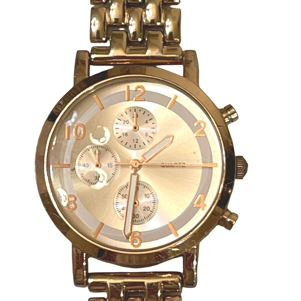 Aeropostale Rose Gold-Tone Faux Chronograph Watch